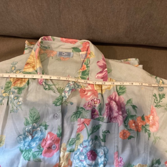 Vintage Petite 6 floral short sleeve belted midi length full skirt  side pockets - Picture 11 of 14